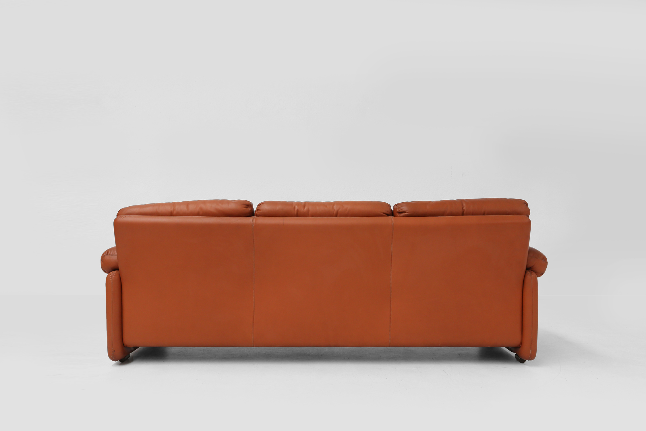 Brown leather 3-seater sofa Coronado by Tobia Scarpa for B&B Italia, Italy ca. 1960thumbnail